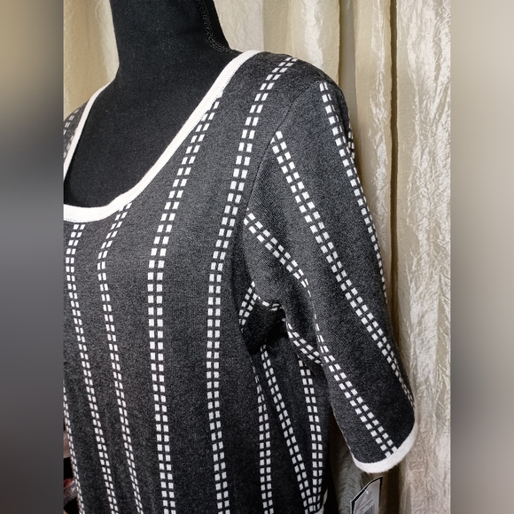 Gabby Skye Classic Knit Dress – Graphite/Ivory – Size 2X – NWT - Picture 5 of 11